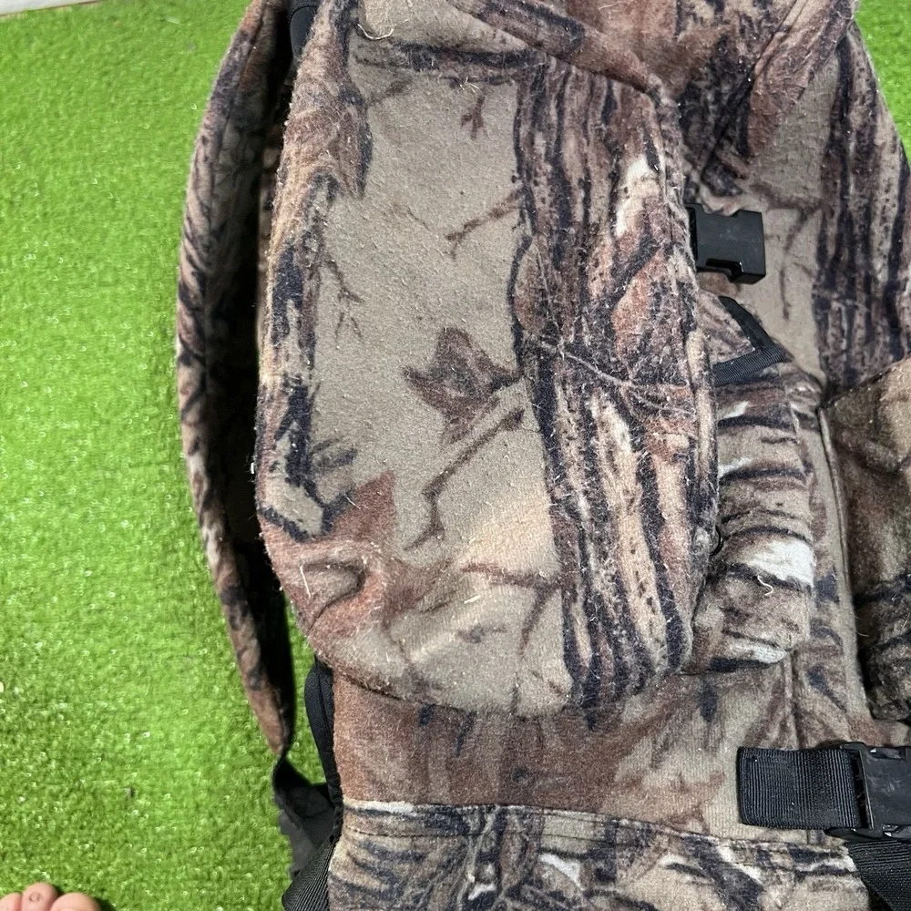 Vintage Fleece Camo Backpack Call Pockets Bottle Holder 90s Hunt Hiking Daypack